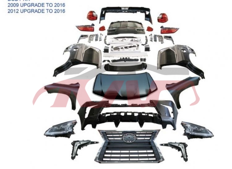 适用于雷克萨斯LX570  2010-2013 全套低升高改装包围（08升级2016款） , LX SUV 汽车配件, 雷克萨斯 汽车配件-