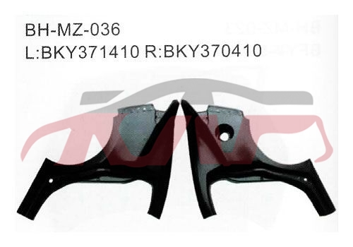 For Mazda 1114axela 14-15 mud Guard, Rear l:bky371410 R:bky370410, Mazda 3 Automotive Accessorie, Mazda  Mud Guard For CarL:BKY371410 R:BKY370410