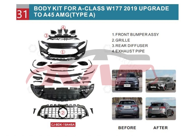 For Benz 1030w177 refit Kit , Gla Accessories, Benz   Car Modified Kit-