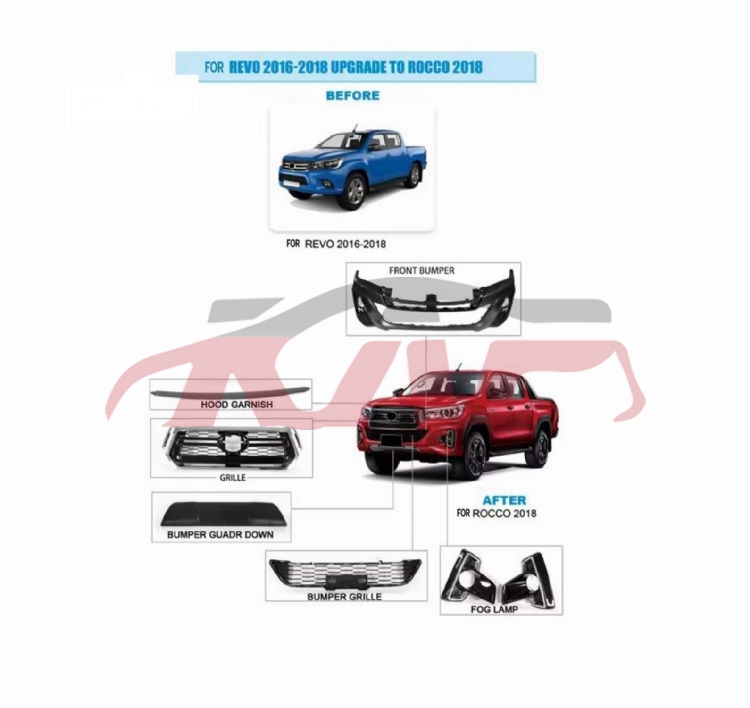 适用于丰田2015 海拉克斯/Revo&nbsp;改装套件&nbsp;, 海拉克斯 汽车配件价格, 丰田 汽车配件-