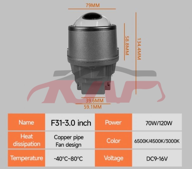 For Lens3551&nbsp;projector Lens&nbsp;universal 3 Inch Three Colors Led Foglamp Enhance High Beam Led Driving Spotlights 120w Bi Led Fog Light Projector Lens With Fan, Lens Auto Part, Lens Car Spare Parts-Universal 3 Inch Three Colors Led Foglamp Enhance High Beam Led Driving Spotlights 120W Bi Led Fog Light Projector Lens with Fan