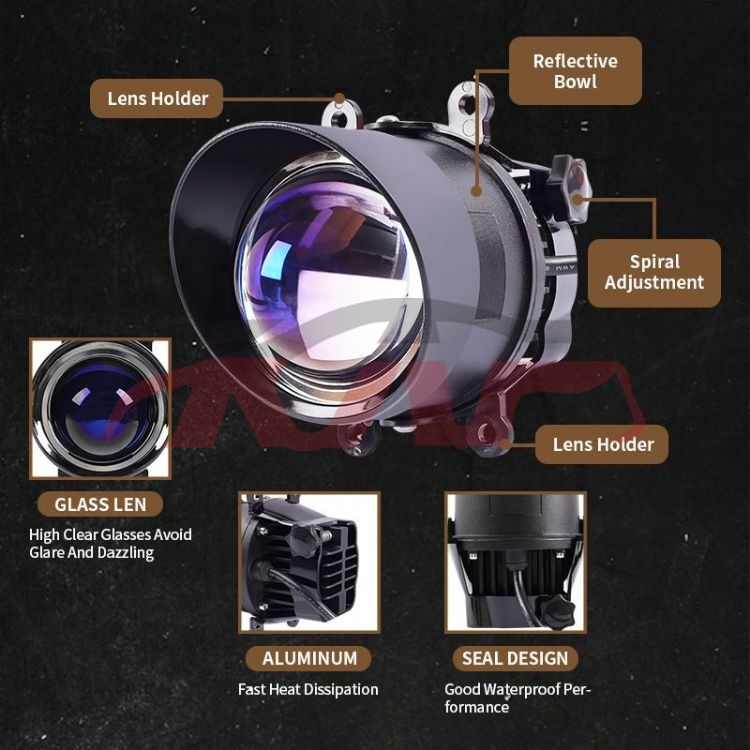 For Lens3551&nbsp;projector Lens&nbsp;3 Inch 45w Led Fog Light Assembly Bi Fog Light Projector Lens White Yellow Car Led Lamps For Toyota L Cruiser Prado Car, Lens Car Parts, Lens  Automotive Parts-3 Inch 45W LED Fog Light Assembly Bi Fog Light Projector Lens White Yellow Car LED Lamps for Toyota L Cruiser Prado Car