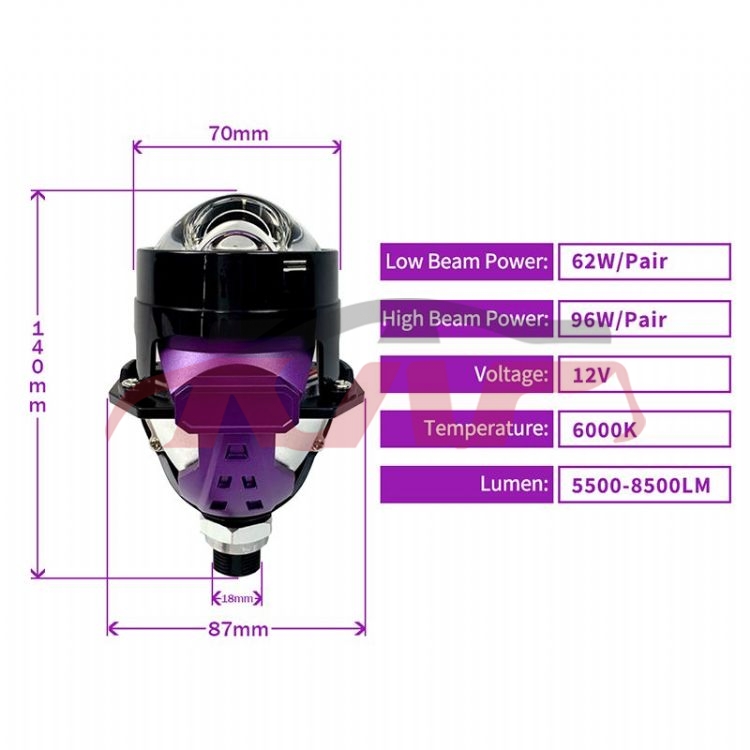 For Lens3551&nbsp;projector Lens&nbsp;96w High Low Beam Bi Led Projector Headlight High Bright 6000k 8500lm Biled Projector 2.5 Inch Bi-led Projector Lens, Lens Auto Parts, Lens Auto Parts Shop-96W High Low Beam Bi Led Projector Headlight High Bright 6000K 8500Lm Biled Projector 2.5 Inch Bi-led Projector Lens