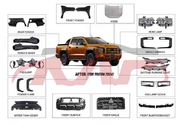 For Mitsubishi 32652023-2024 L200&nbsp;body Kits&nbsp;, Triton Car Accessories Catalog, Mitsubishi   Car Body Parts-