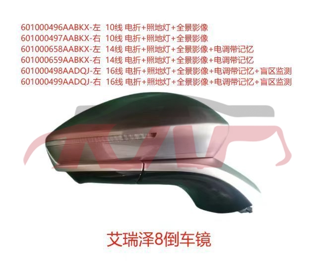 For Chery 4156arrizo 8&nbsp;door Mirror&nbsp;601000658aabkx/659aabkx, Chery  Auto Part, Arrizo  Auto Parts Prices-601000658AABKX/659AABKX